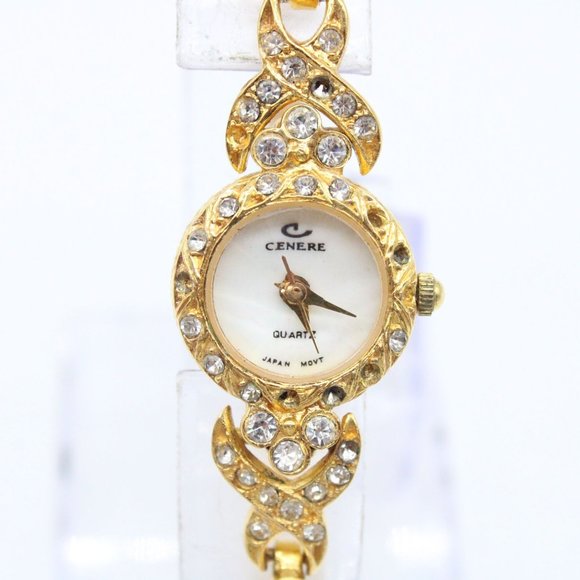 Vintage CENERE Watch Womens Gold Tone Stainless Steel Bracelet Style White Dial - Picture 3 of 8